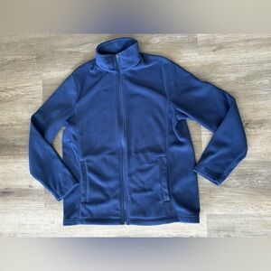 Kids Medium 10 - 12 Lands’ End Full-Zip Mid-Weight Fleece Jacket, Dark Navy